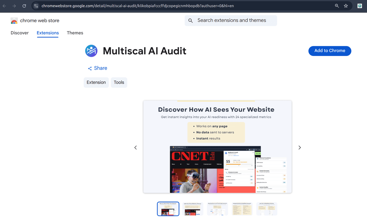 Free Chrome Extension: Audit Any Website's AI Visibility